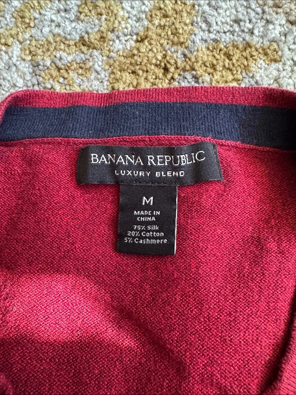 Banana Republic Men’s Crewneck Sweater in Red and Navy